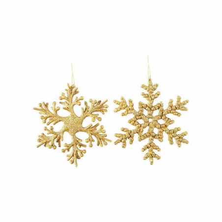FIOCCHI DI NEVE C/APPENDINO 15cm ORO ass.ti 1 pz