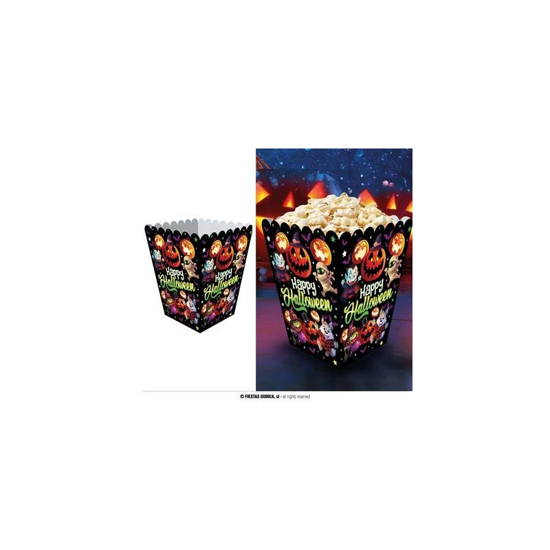 SACCHETTO POPCORN CARTA 18X10,5cm  MOSTRI 6pz