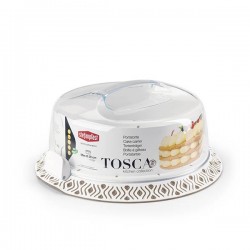 PORTATORTE TOSCA BIANCO/TORTORA ø37 H.16