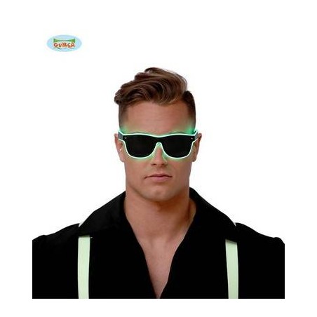 OCCHIALI CON LUCE FLUO  VERDE