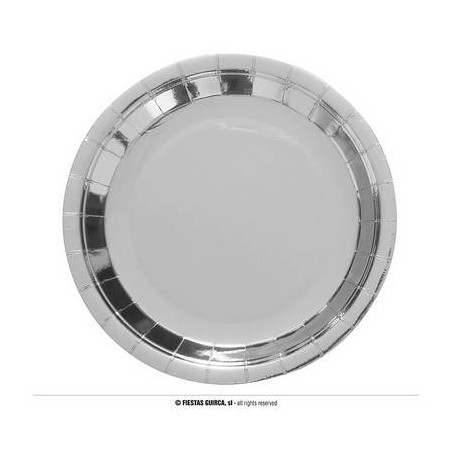 PIATTI CARTA PIANI ø23cm ARGENTO METAL 6pz