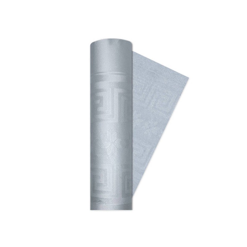 TOVAGLIA ROTOLO 1,20x7mt DAMASCATA ARGENTO BIG