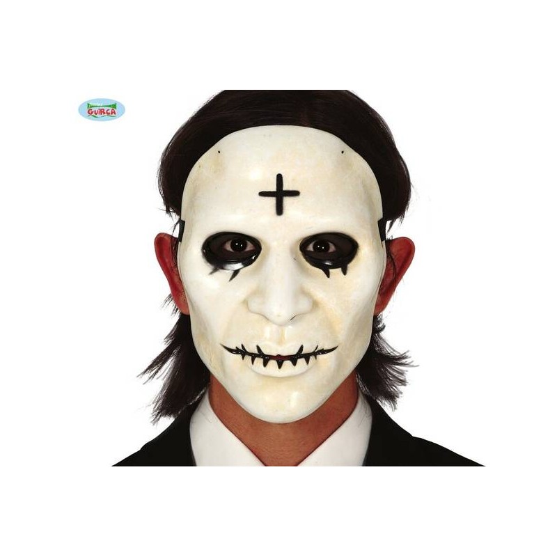 MASCHERA BIANCA CON CROCE UOMO PVC