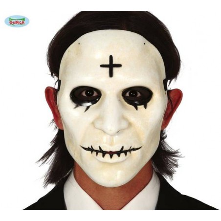 MASCHERA BIANCA CON CROCE UOMO PVC