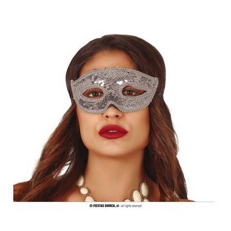 MASCHERA ARGENTO PAILETTES