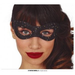 MASCHERA NERA STELLE GLITTER