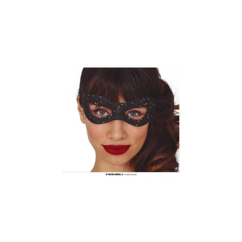 MASCHERA NERA STELLE GLITTER