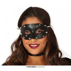 MASCHERA NERA CON PUNTE ARGENTO