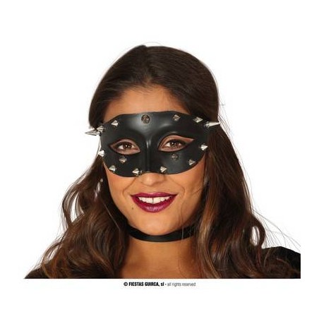 MASCHERA NERA CON PUNTE ARGENTO