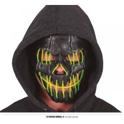 MASCHERA NERA SORRIDENTE PVC CON LUCE