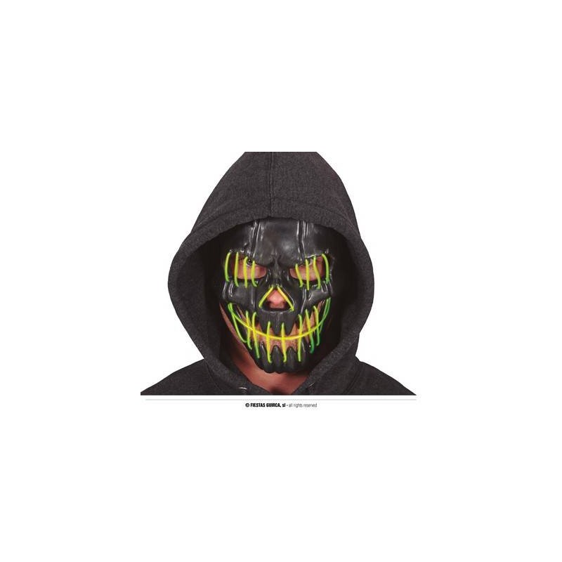 MASCHERA NERA SORRIDENTE PVC CON LUCE