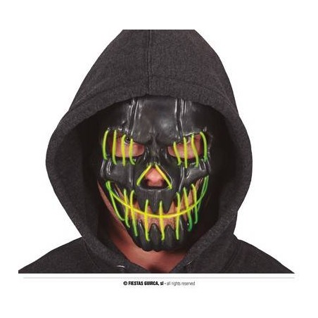 MASCHERA NERA SORRIDENTE PVC CON LUCE