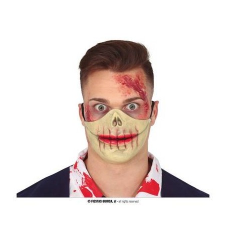 MASCHERA MEZZA FACCIA ZOMBIE IN LATTICE
