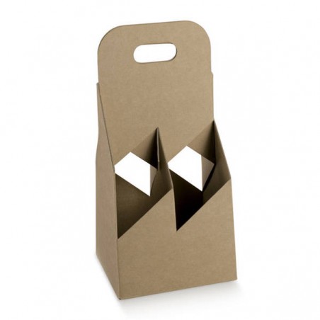 CESTELLO 4 BOTTIGLIE 18x18x35cm AVANA