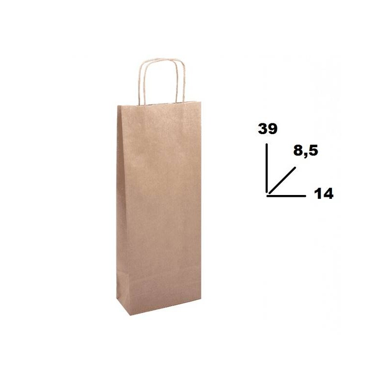 BORSA CARTA AVANA BOTTIGLIA MIS.14+8,5x39cm