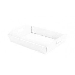 CESTA REGALO C/MANIGLIE ONDA BIANCO PICCOLA 31x24,5x6cm PORTATA 5kg