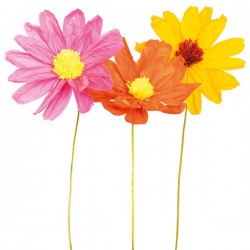 FIORE IN CARTA C/STELO 35x85cm 1 PEZZO colori ass.ti