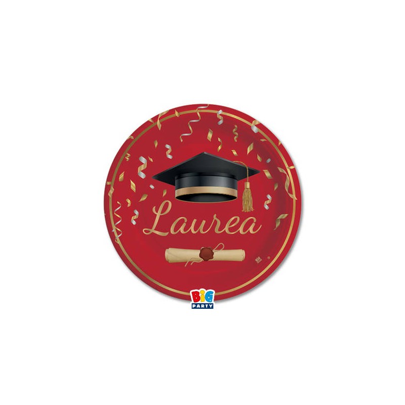 PIATTI CARTA DESSERT ø18cm LAUREA GLAMOUR 8pz
