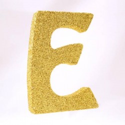 LETTERA POLISTIROLO GLITTER ORO mm120x90 E
