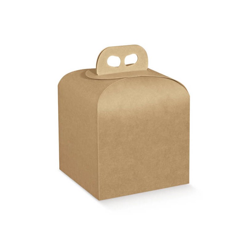 SCATOLA PANETTONE AVANA LISCIO 20x20x18cm