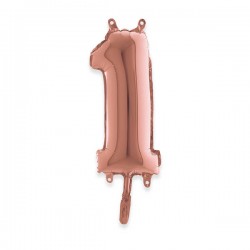 PALLONE NUMERO 1 MYLAR 36cm ROSE GOLD