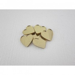SAGOMA IN PLEXY 3,2cm CUORE ORO 12pz
