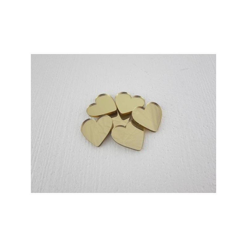 SAGOMA IN PLEXY 3,2cm CUORE ORO 12pz