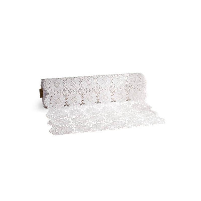 ROTOLO FIORI VINILE BIANCO AL MT.