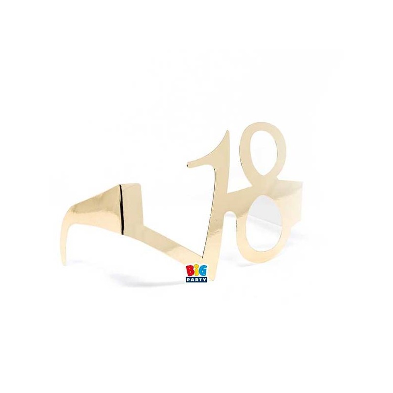 OCCHIALINI IN CARTA 18 ANNI ORO 6pz