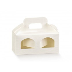 SCATOLA PORTA 2 VASETTI 11x5x5cm SETA BIANCO 10pz