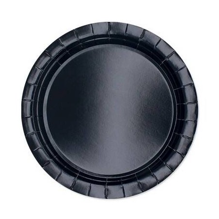 PIATTI PIANI ECOLOR BIODEGRADABILI 24cm NERO 25pz