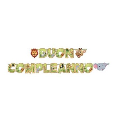 FESTONE MAXI cm25x6mt BUON COMPLEANNO JUNGLE