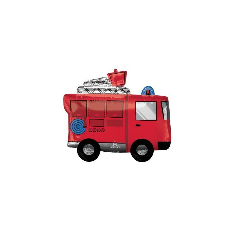 PALLONE MYLAR S/SHAPE CAMION POMPIERI 66x55cm