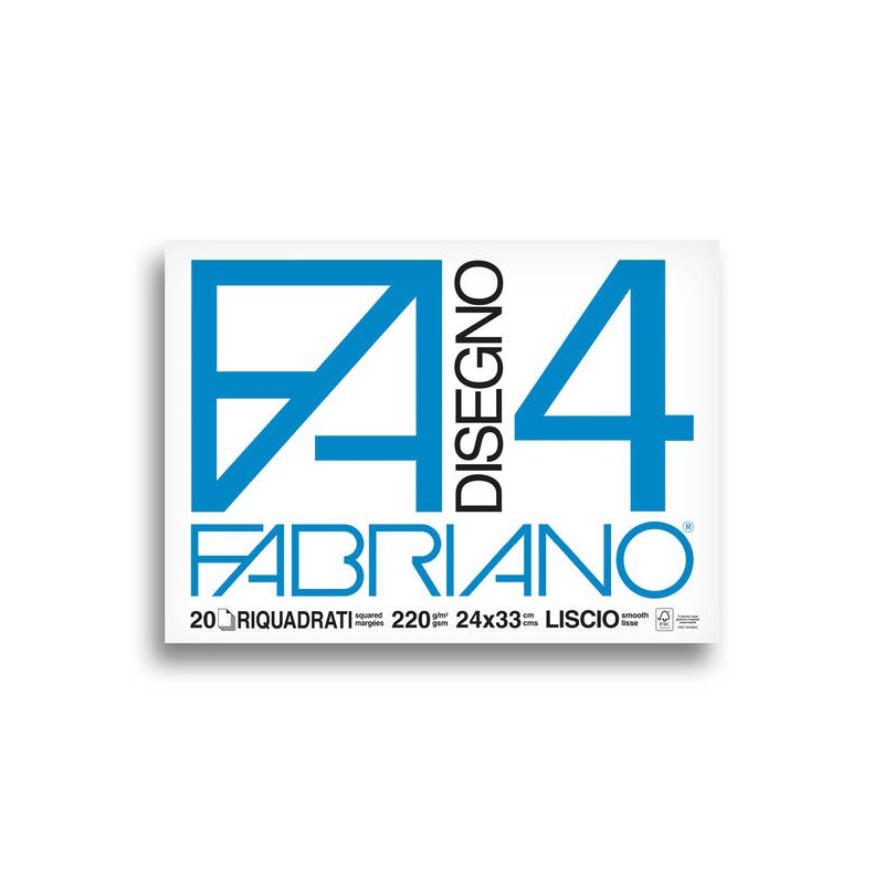 ALBUM FABRIANO C/ANGOLI F4 24x33cm 20fg 220gr RIQUADR.