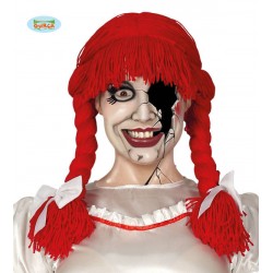 PARRUCCA ROSSA LANA TRECCE