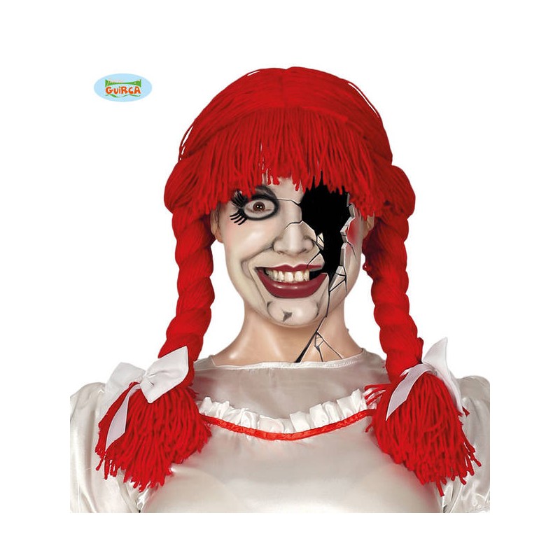 PARRUCCA ROSSA LANA TRECCE