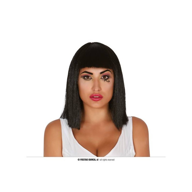 PARRUCCA CAPELLI CASCHETTO NERI CLEOPATRA