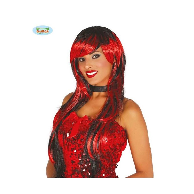 PARRUCCA CASCHETTO ROSSO-NERO