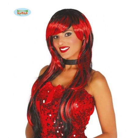 PARRUCCA CASCHETTO ROSSO-NERO