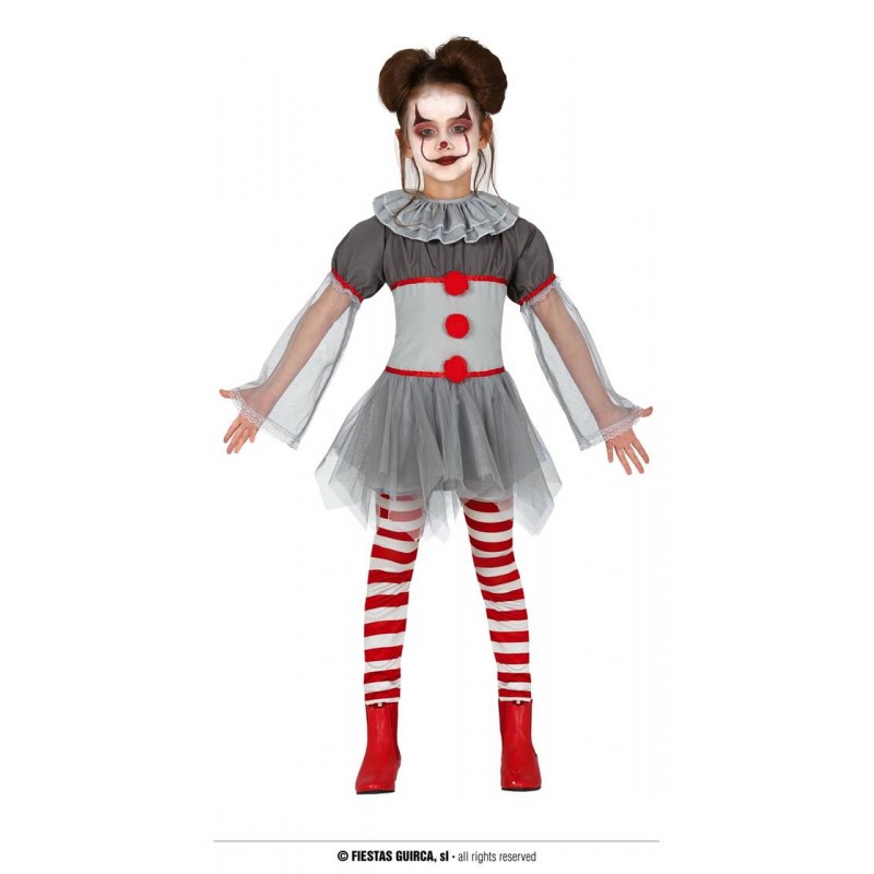 COSTUME BAMBINA CLOWN MALVAGIA 10-12 anni