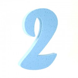 NUMERO POLISTIROLO PASTELLO mm120x90 2 CELESTE