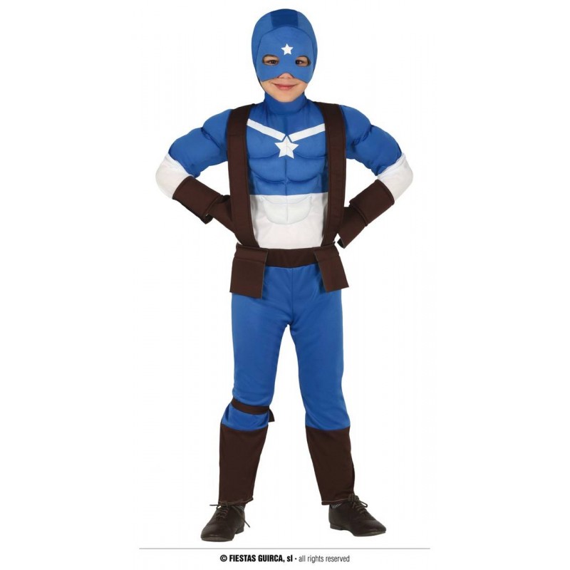 COSTUME CAPITAN SUPER EROE 10 - 12 ANNI