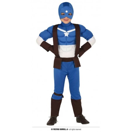 COSTUME CAPITAN SUPER EROE 10 - 12 ANNI