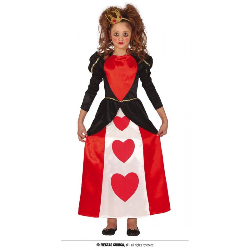 COSTUME DAMA DI CUORI 7 - 9 ANNI