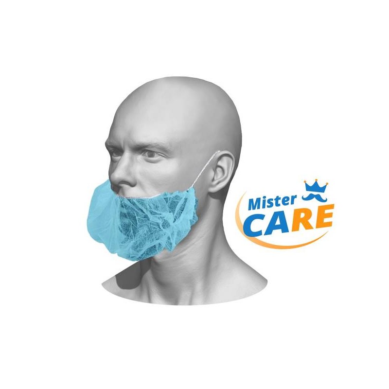 Mr.Care - COPRIBARBA PP C/ELASTICO NUCA 10gr/mq AZZURRO 100pz