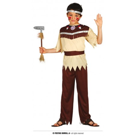 COSTUME INDIANO PANTALONI MAGLIA E FASCIA CAPELLI 5 - 6 ANNI