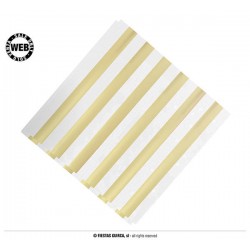 TOVAGLIOLI 33x33 RIGHE BIANCO-ORO METAL 12pz