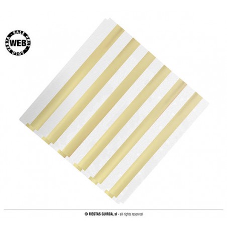 TOVAGLIOLI 33x33 RIGHE BIANCO-ORO METAL 12pz
