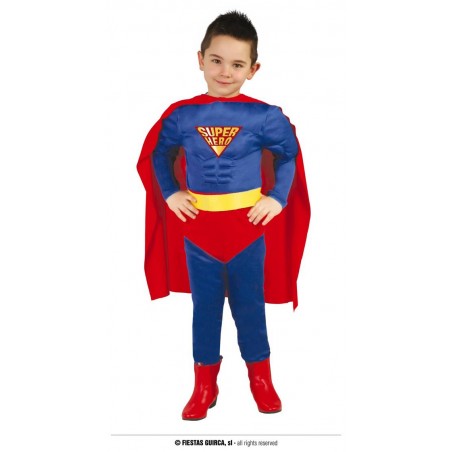 COSTUME SUPER EROE MUSCOLOSO BAMBINO 5 - 6 ANNI