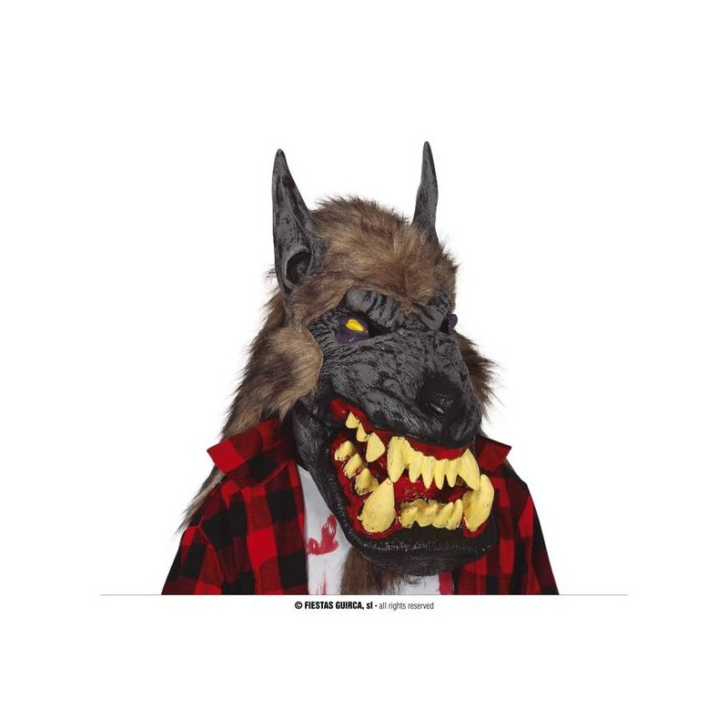 MASCHERA LUPO CON PELO IN LATTICE